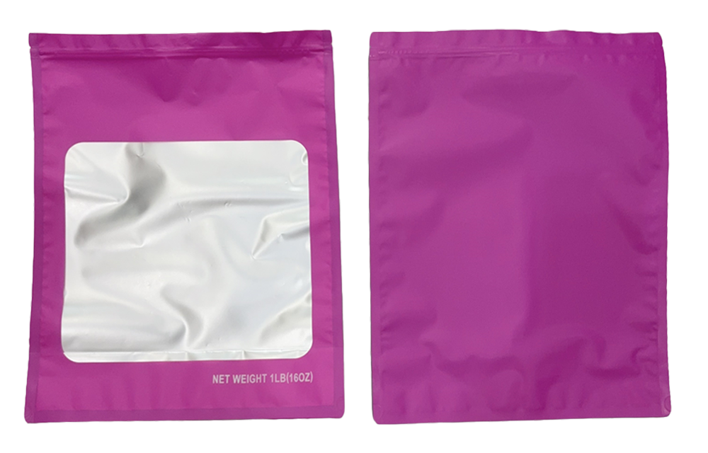 1 Pound Solid Color Window Mylar Storage Bag - Pink (25 Count)