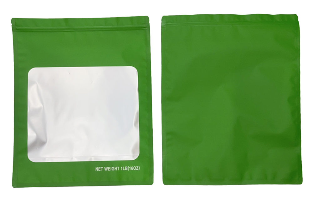 1 Pound Solid Color Window Mylar Storage Bag - Green (25 Count)