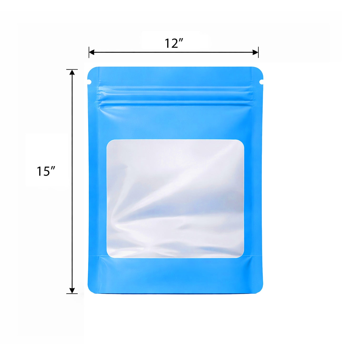 25 Pack - X-Large Solid Color Zip-Seal Foil Pouches (12"x15") Square Window Selection