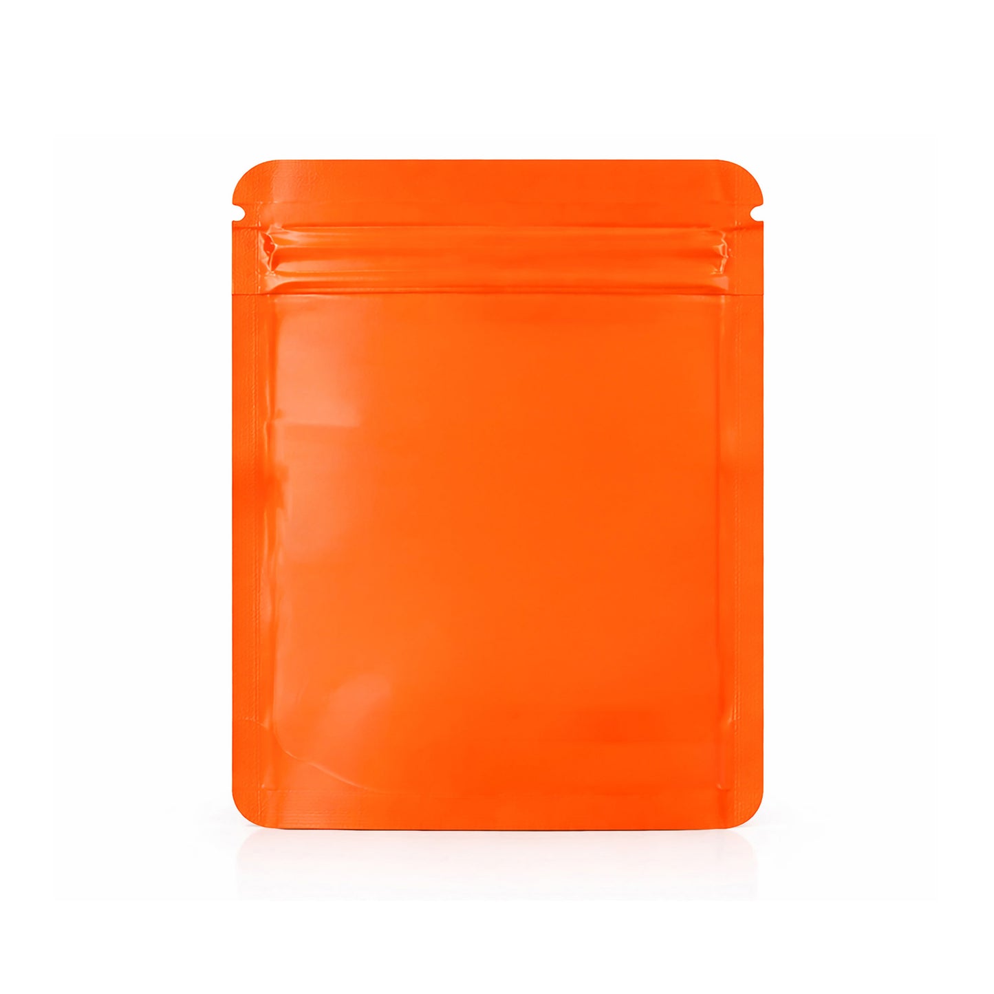 50 Pack – 28g Solid Color Mylar Bags with Square Window - Orange