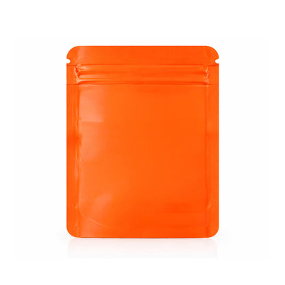 50 Pack – 28g Solid Color Mylar Bags with Square Window - Orange
