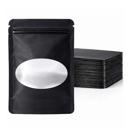 50 Pack - Large Solid Color Zip-Seal Foil Pouches (6"x8") Oval Style Selection