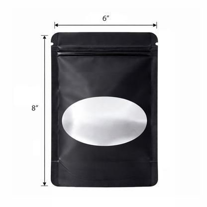 50 Pack - Large Solid Color Zip-Seal Foil Pouches (6"x8") Oval Style Selection
