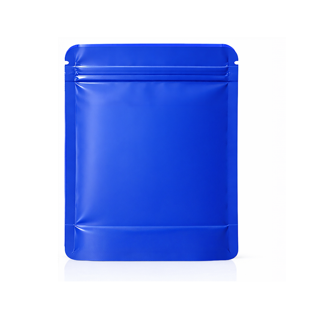 50 Pack – 28g Solid Color Mylar Bags with Oval Window - Royal Blue
