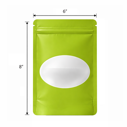 50 Pack - Large Solid Color Zip-Seal Foil Pouches (6"x8") Oval Style Selection