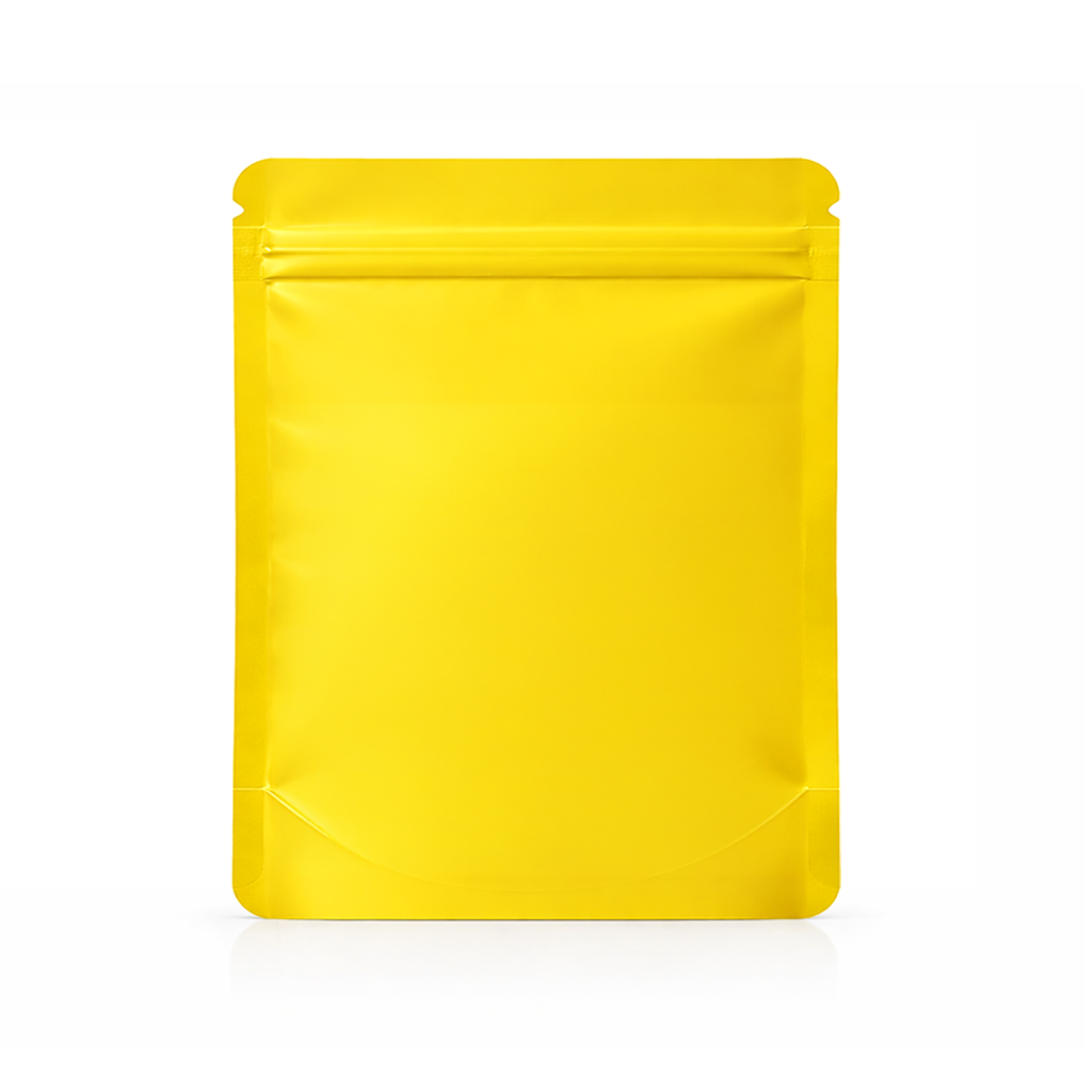 Solid Color Zip-Seal Foil Pouches (4.75"x8") Oval Window - Yellow