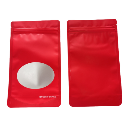 1oz Solid Color Mylar Storage Bag - Red (50 Count)