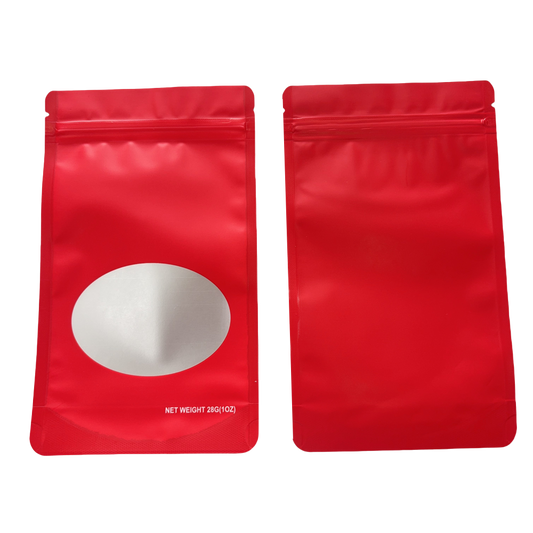 1oz Solid Color Mylar Storage Bag - Red (50 Count)