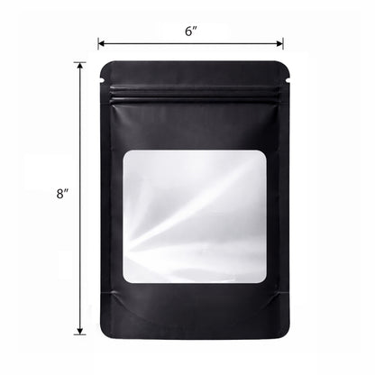50 Pack - Large Solid Color Zip-Seal Foil Pouches (6"x8") Square Style Selection