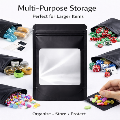 50 Pack - Large Solid Color Zip-Seal Foil Pouches (6"x8") Square Style Selection