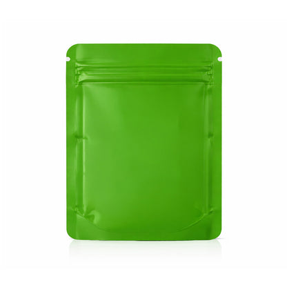 50 Pack – 28g Solid Color Mylar Bags with Square Window - Green