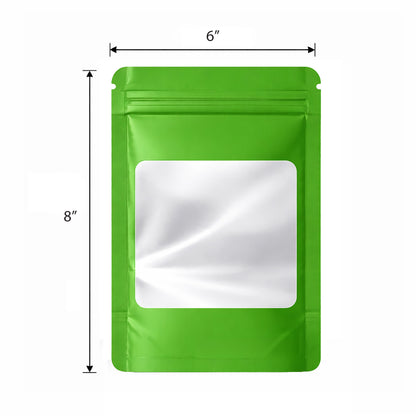 50 Pack - Large Solid Color Zip-Seal Foil Pouches (6"x8") Square Style Selection