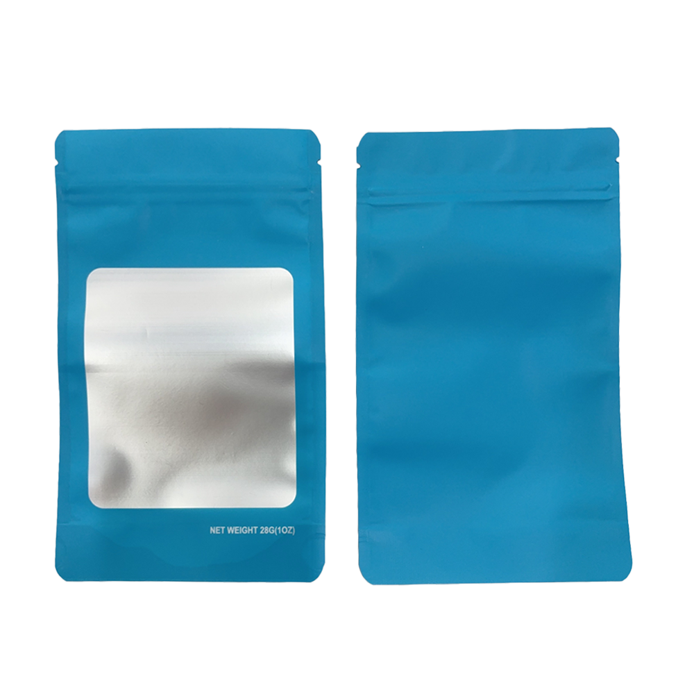 28g Solid Color Window Mylar Storage Bag - Light Blue (50 Count)