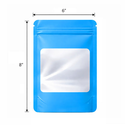 50 Pack - Large Solid Color Zip-Seal Foil Pouches (6"x8") Square Style Selection