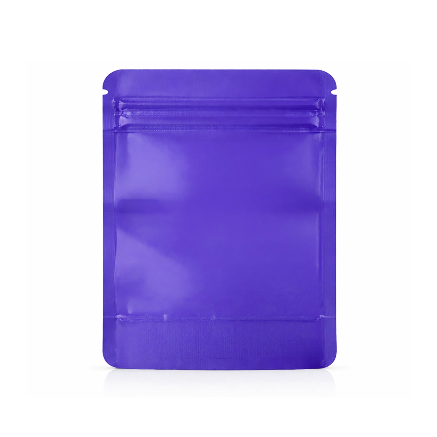 50 Pack – 28g Solid Color Mylar Bags with Square Window - Purple
