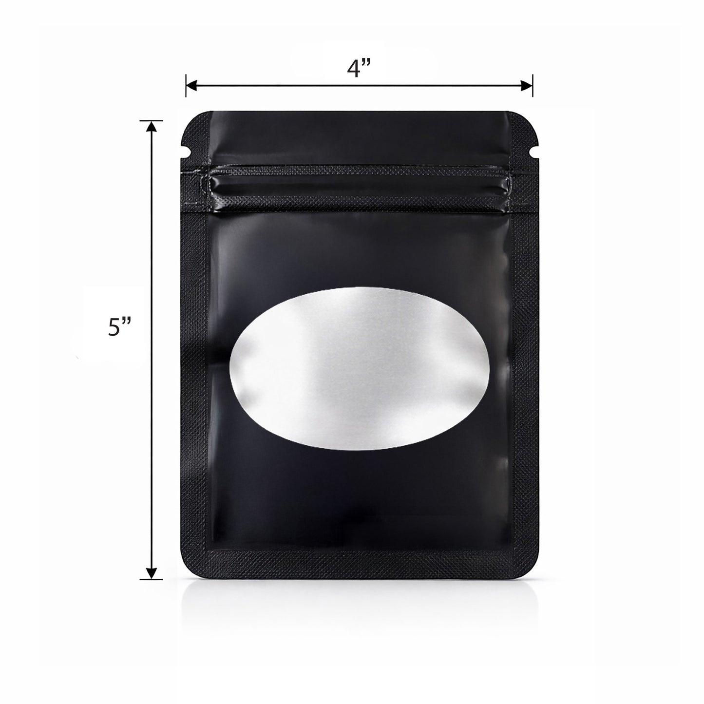 50 Pack - Small Solid Color Zip-Seal Foil Pouches (4"x5") Oval Style Selection