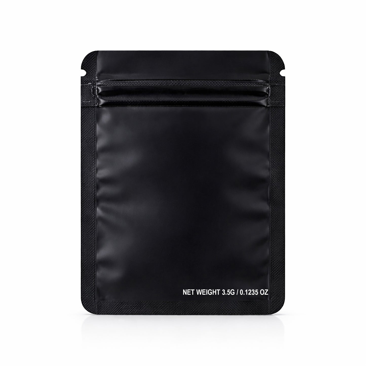 50 Pack – 3.5g Solid Color Mylar Bags with Oval Window - Black