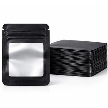 50 Pack - Small Solid Color Zip-Seal Foil Pouches (4"x5") Square Style Selection