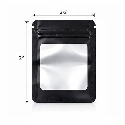 50 Pack - Small Solid Color Zip-Seal Foil Pouches (4"x5") Square Style Selection