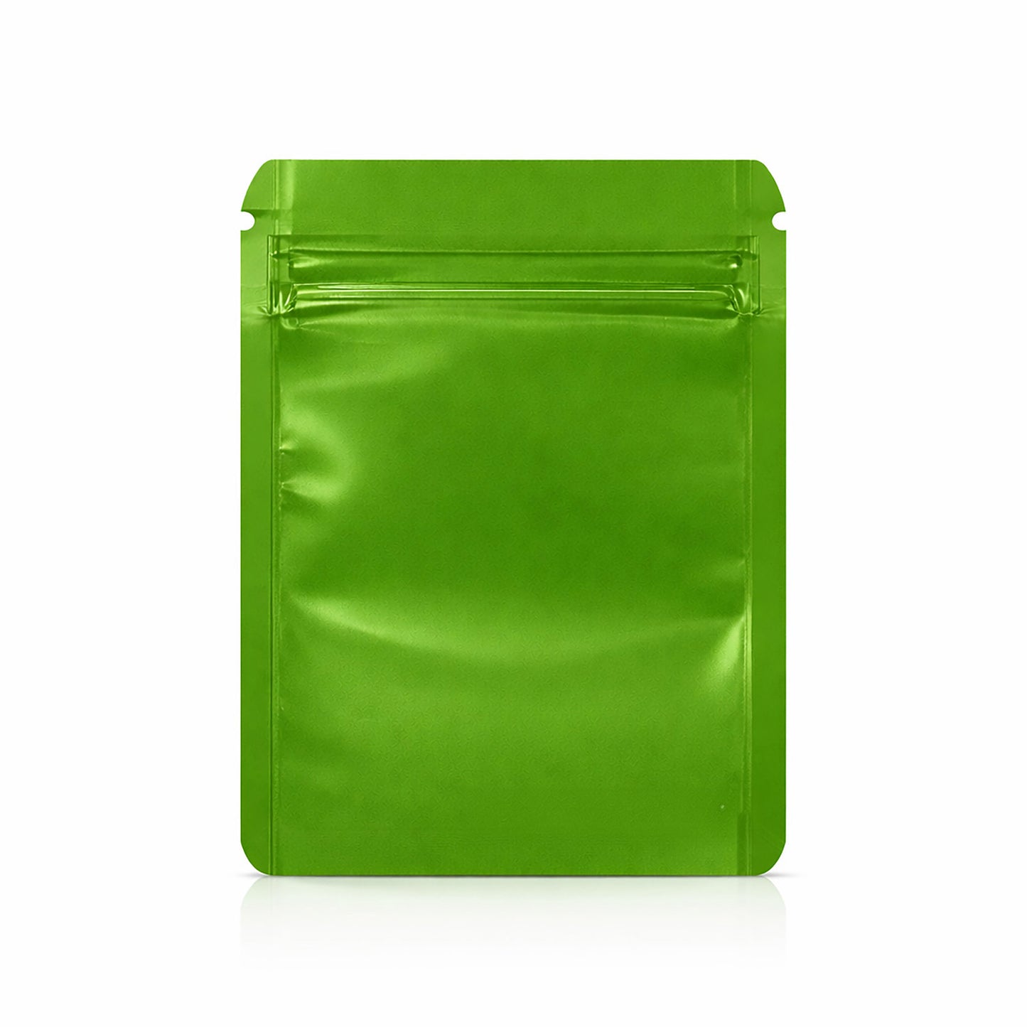 50 Pack – 3.5g Solid Color Mylar Bags with Square Window - Green