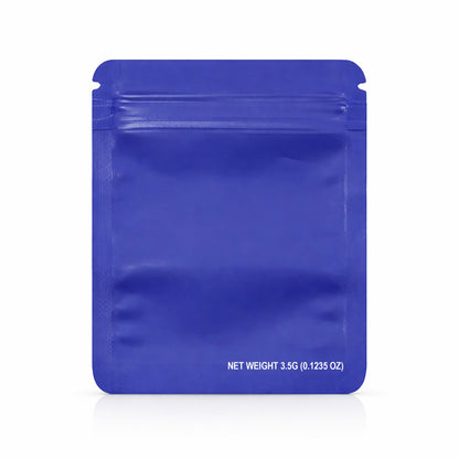 50 Pack – 3.5g Solid Color Mylar Bags with Square Window - Purple