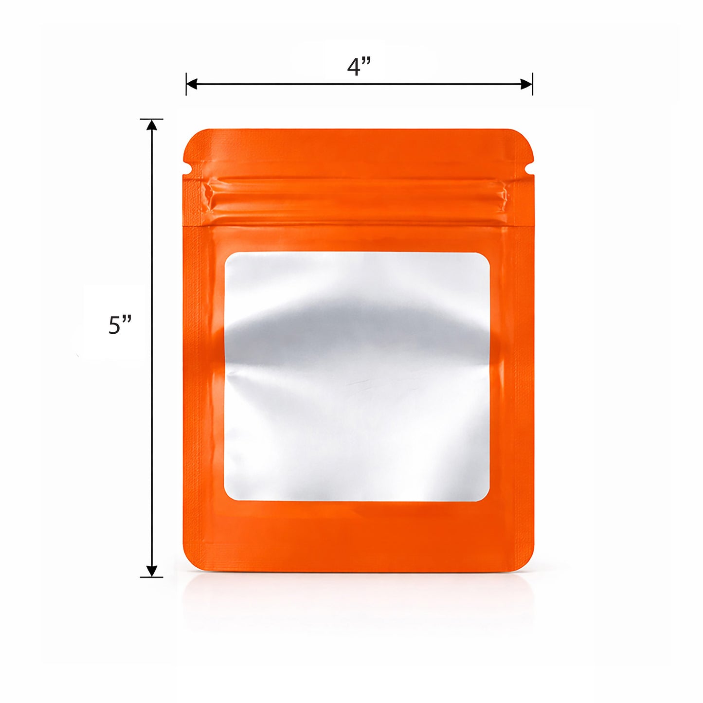 50 Pack - Small Solid Color Zip-Seal Foil Pouches (4"x5") Square Style Selection
