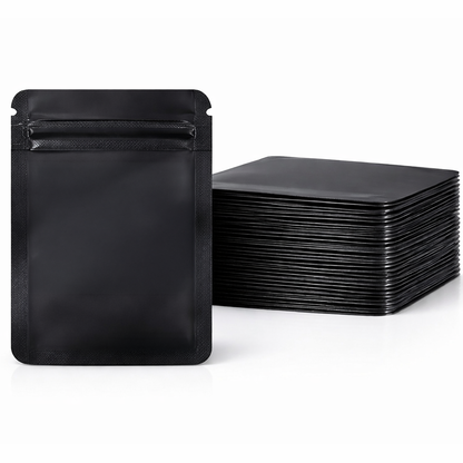 50 Pack - Small Solid Color Zip-Seal Foil Pouches (4" x 5")  12 Color Options