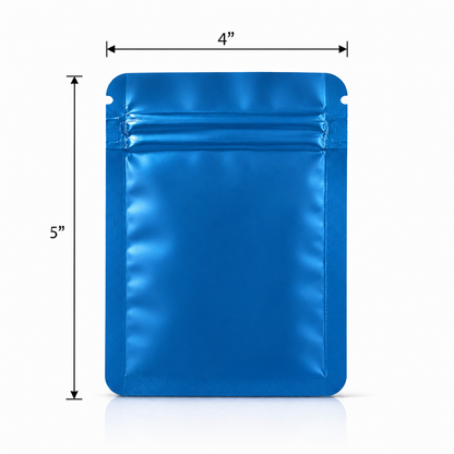 50 Pack - Small Solid Color Zip-Seal Foil Pouches (4" x 5")  12 Color Options