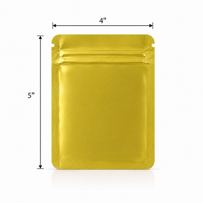 50 Pack - Small Solid Color Zip-Seal Foil Pouches (4" x 5")  12 Color Options