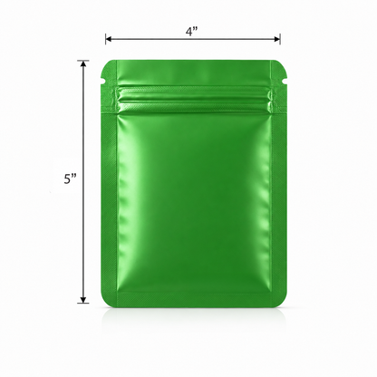 50 Pack - Small Solid Color Zip-Seal Foil Pouches (4" x 5")  12 Color Options