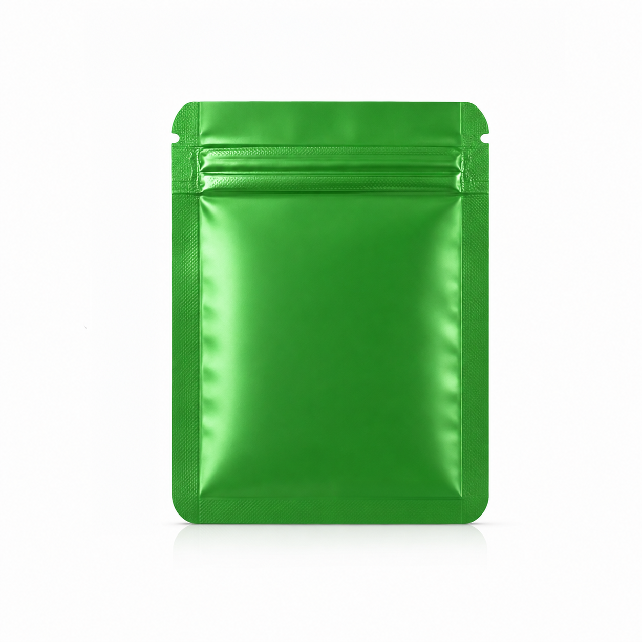 50 Pack – 3.5g Solid Color Mylar Bags Plain No Window - Metallic Forest Green