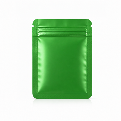 50 Pack – 3.5g Solid Color Mylar Bags Plain No Window - Metallic Forest Green