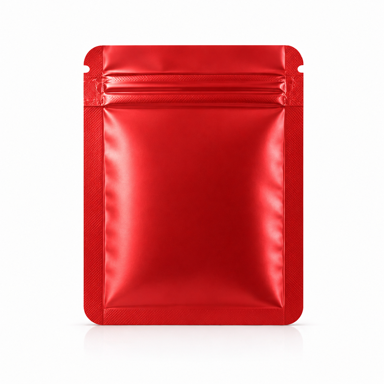 50 Pack – 3.5g Solid Color Mylar Bags Plain No Window - Metallic Red
