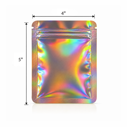 50 Pack - Small Solid Color Zip-Seal Foil Pouches (4" x 5")  12 Color Options