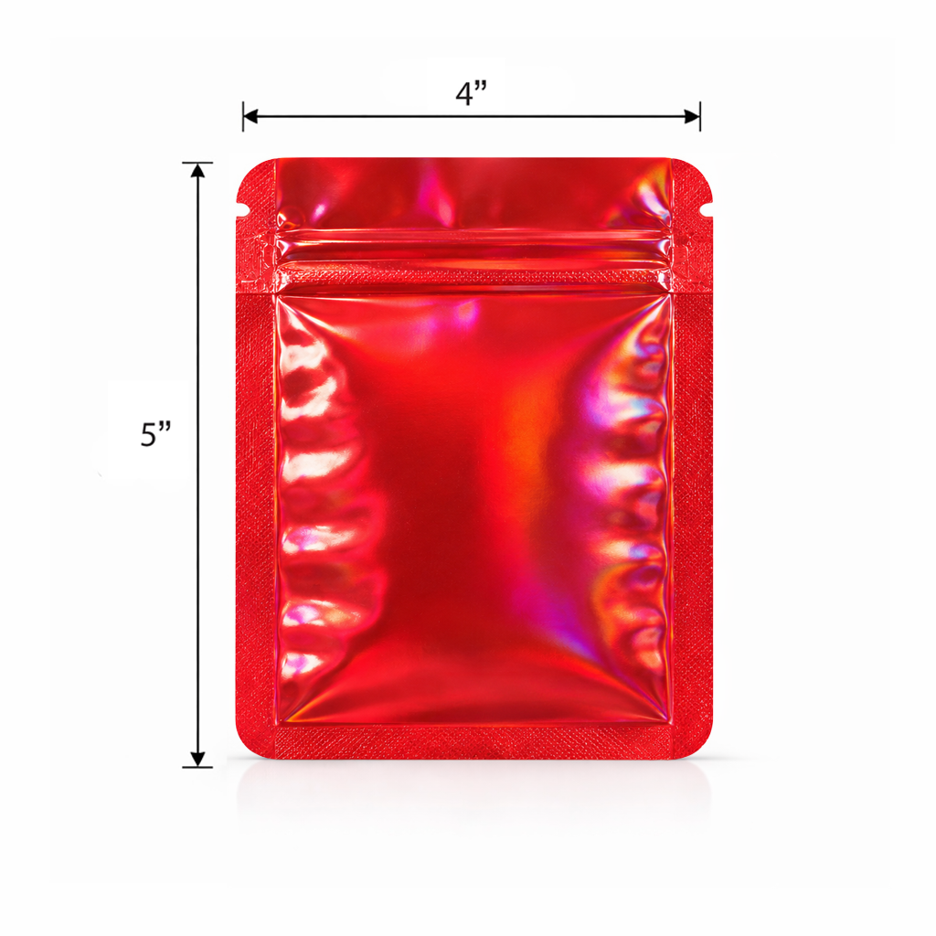 50 Pack - Small Solid Color Zip-Seal Foil Pouches (4" x 5")  12 Color Options