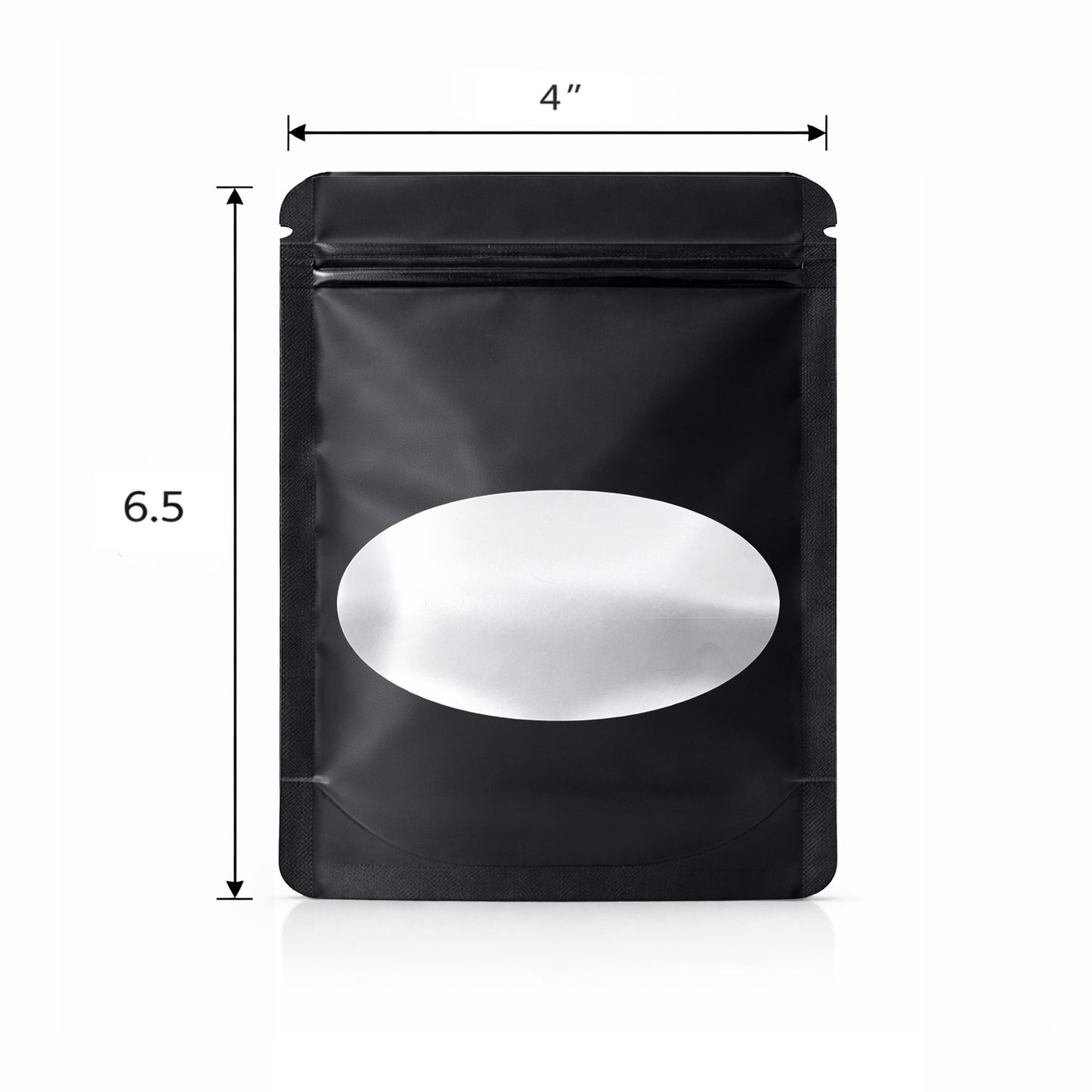 50 Pack - Medium Solid Color Zip-Seal Foil Pouches (4"x6.5") Oval Window Selection