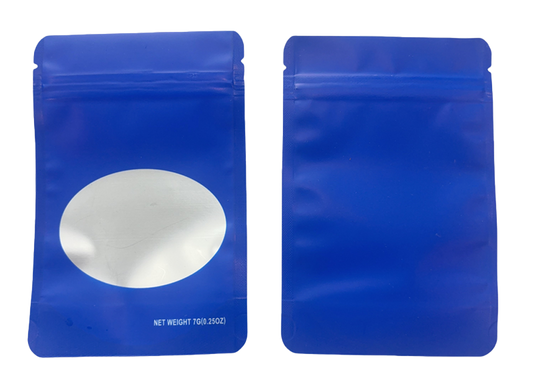 7g Solid Color Mylar Storage Bag - Blue (50 Count)