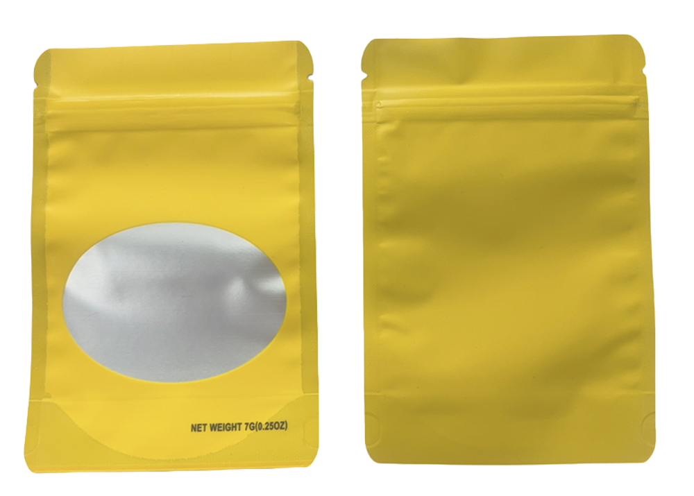 7g Solid Color Mylar Storage Bag - Gold (50 Count)