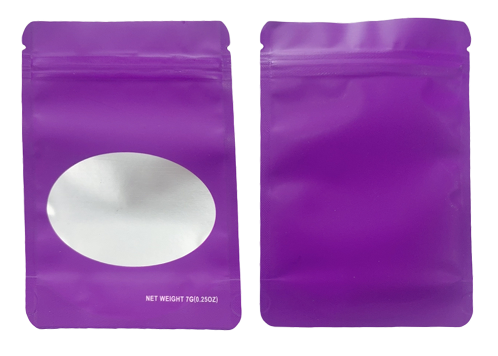 7g Solid Color Mylar Storage Bag - Purple (50 Count)