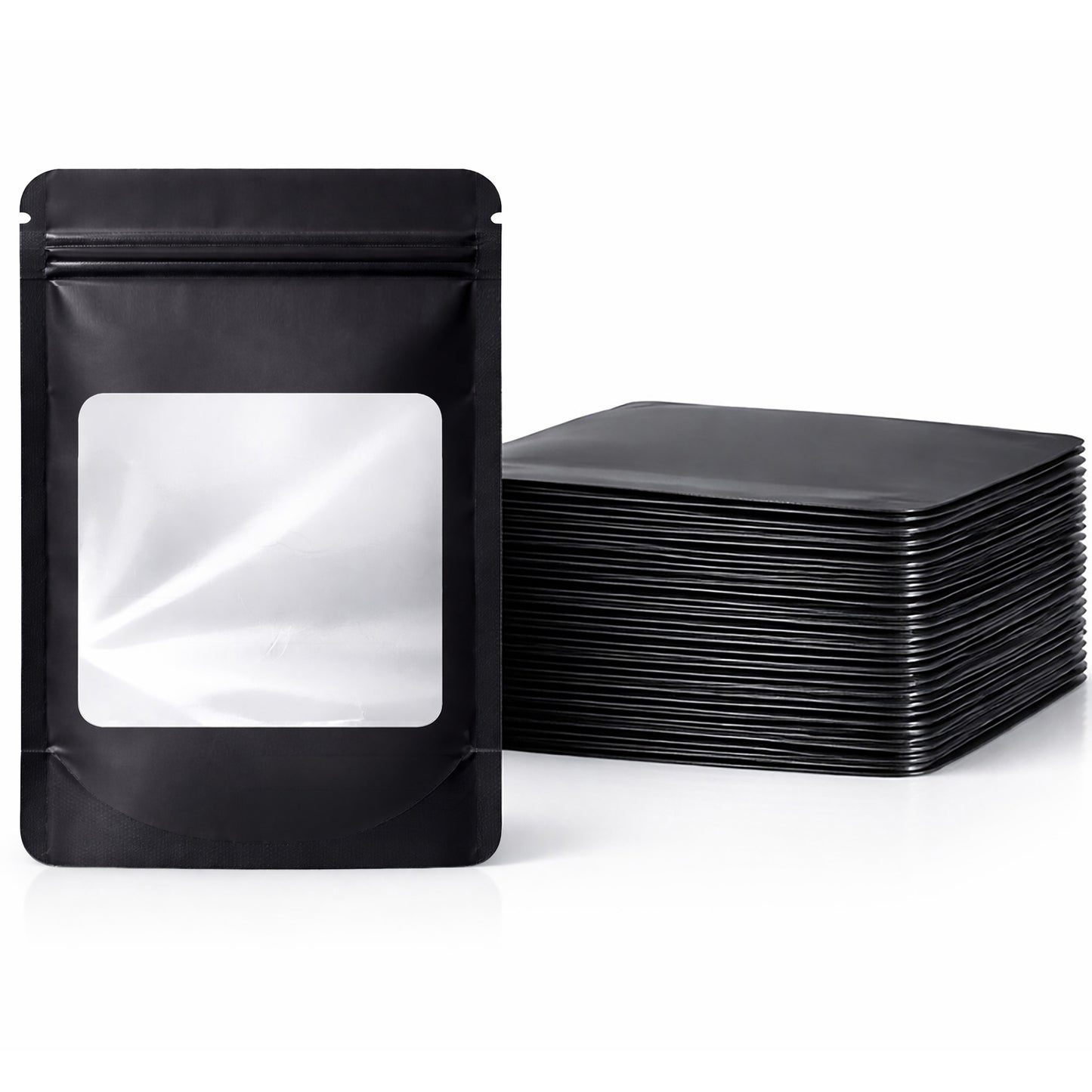 50 Pack - Medium Solid Color Zip-Seal Foil Pouches (4"x6.5") Square Style Selection