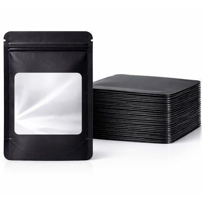 50 Pack - Medium Solid Color Zip-Seal Foil Pouches (4"x6.5") Square Style Selection