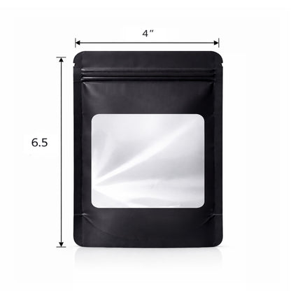 50 Pack - Medium Solid Color Zip-Seal Foil Pouches (4"x6.5") Square Style Selection