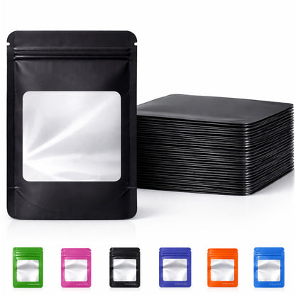 50 Pack - Medium Solid Color Zip-Seal Foil Pouches (4"x6.5") Square Style Selection