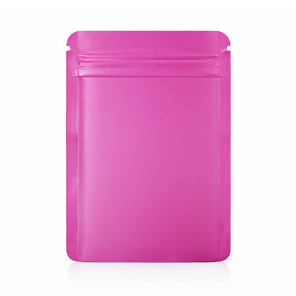 50 Pack – 7g Solid Color Mylar Bags with Square Window - Pink