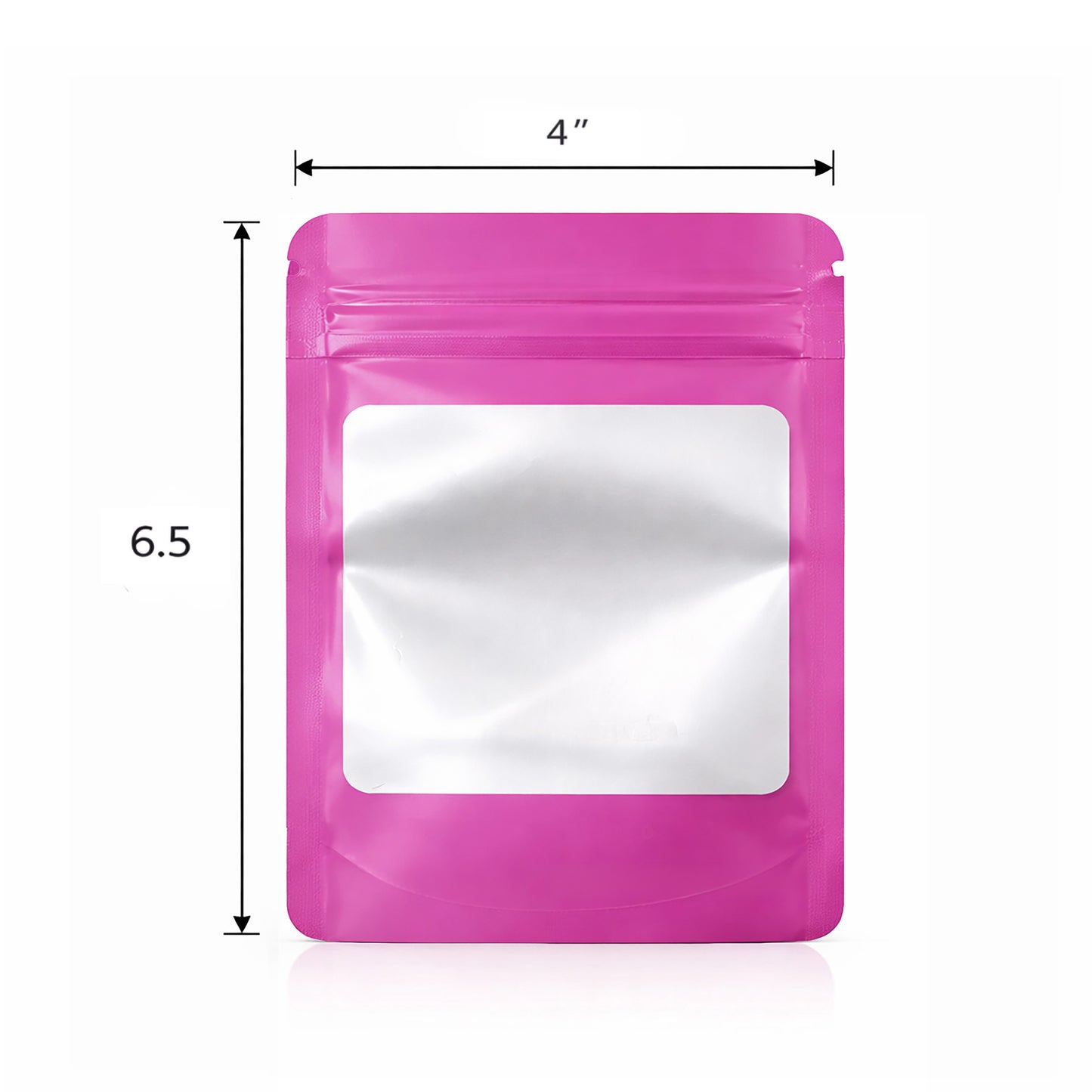 50 Pack - Medium Solid Color Zip-Seal Foil Pouches (4"x6.5") Square Style Selection