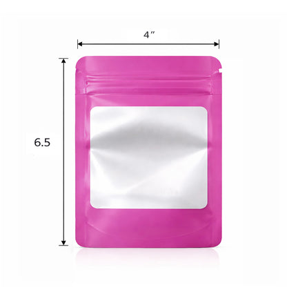 50 Pack - Medium Solid Color Zip-Seal Foil Pouches (4"x6.5") Square Style Selection