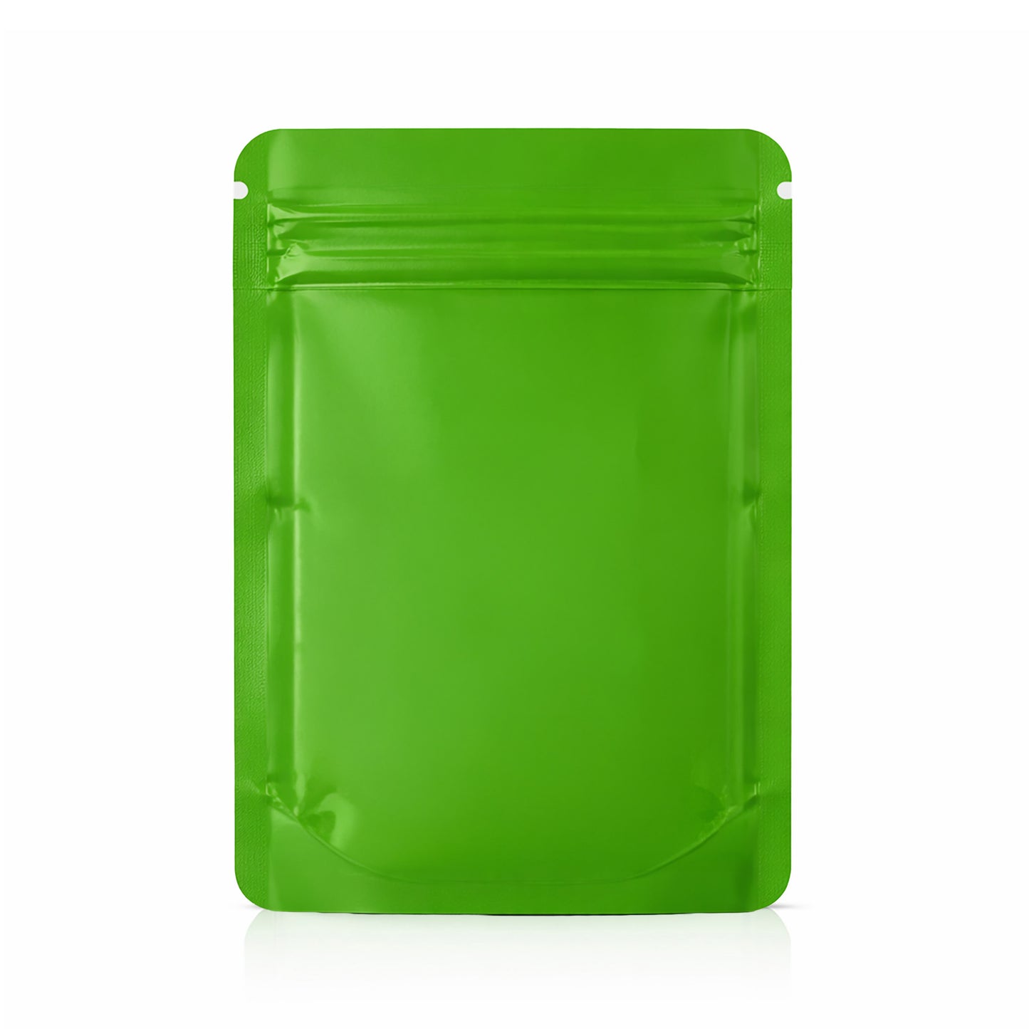 50 Pack – 7g Solid Color Mylar Bags with Square Window - Green