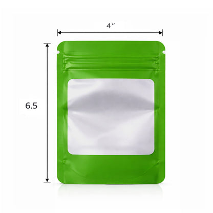 50 Pack - Medium Solid Color Zip-Seal Foil Pouches (4"x6.5") Square Style Selection