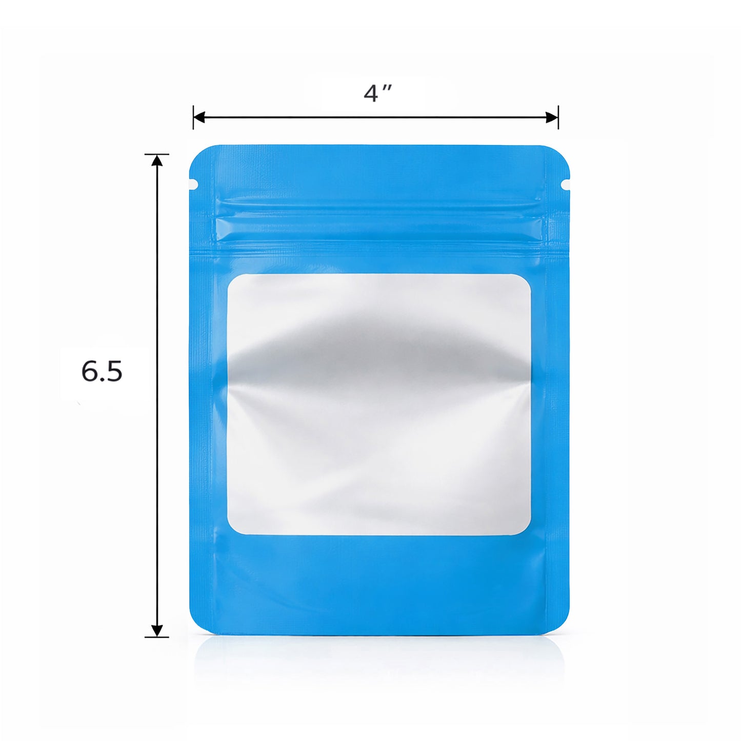 50 Pack - Medium Solid Color Zip-Seal Foil Pouches (4"x6.5") Square Style Selection