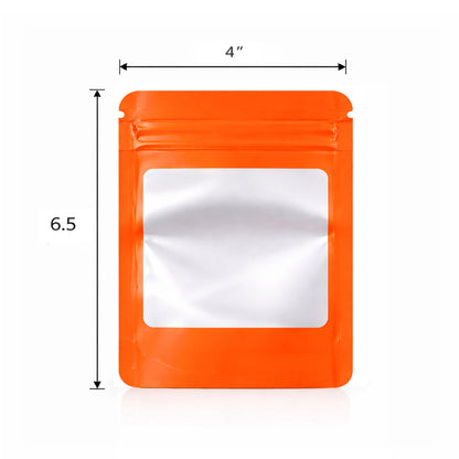 50 Pack - Medium Solid Color Zip-Seal Foil Pouches (4"x6.5") Square Style Selection